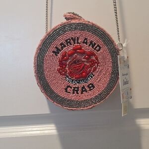 Viral Maryland Crab Beaded Crossbody Bag
